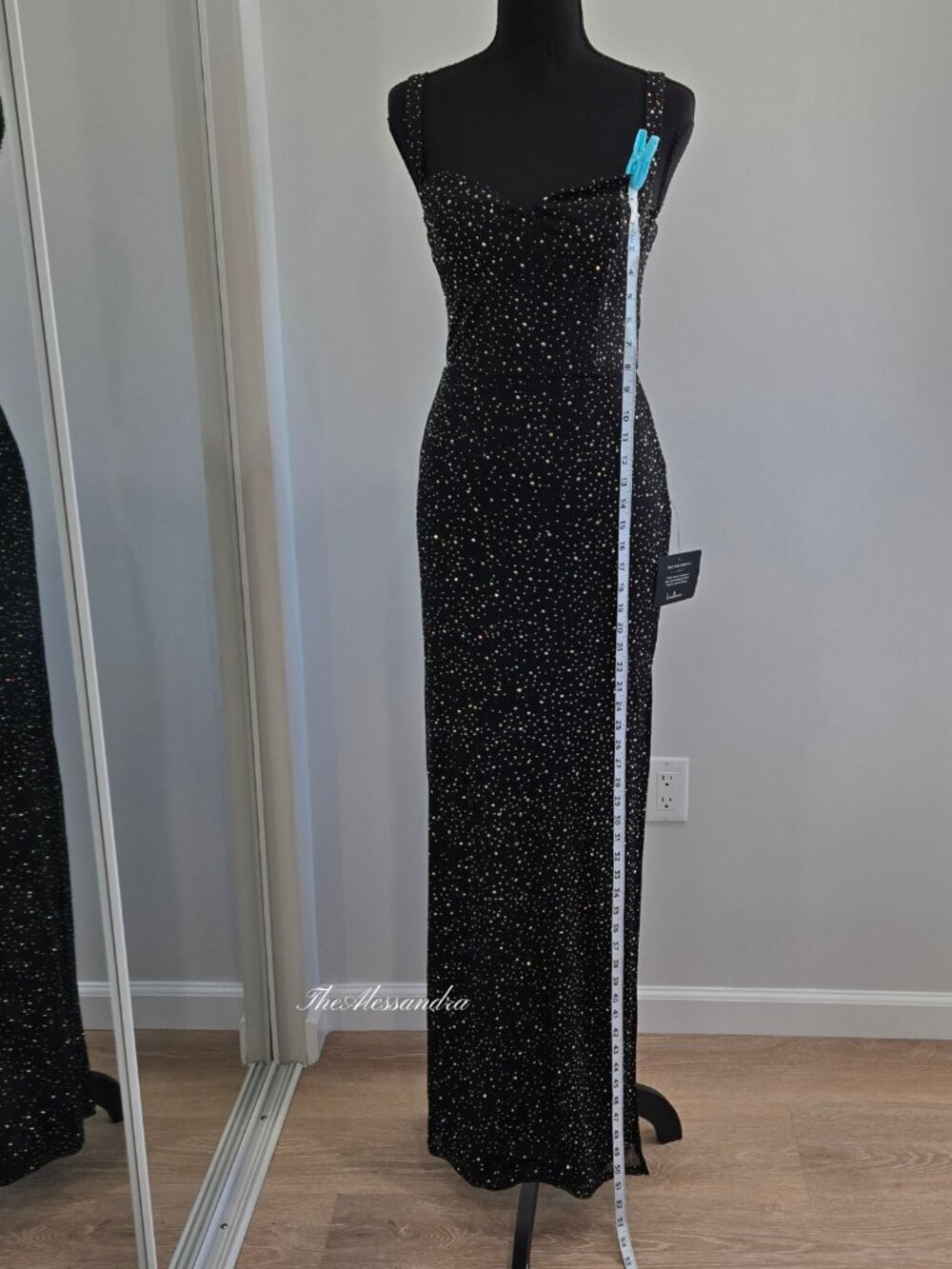 Lulus Black Rhinestone Maxi Dress Small New With Tags - Picture 5 of 17